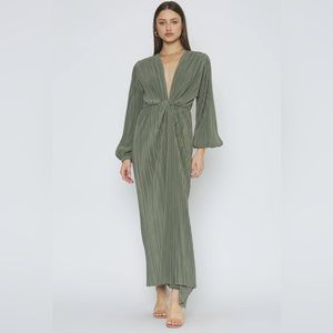 4SI3NNA Olive twist front xylan dress | SZ: S